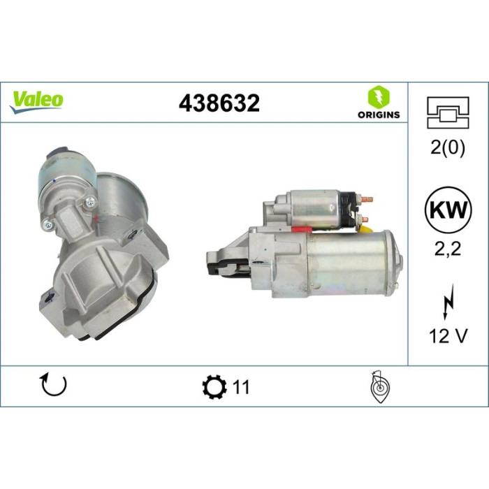 Valeo 438632 Starter ORIGINS - NEW O.E. TECHNOLOGIE Valeo 438632 Starter ORIGINS - NEW O.E. TECHNOLOGIE