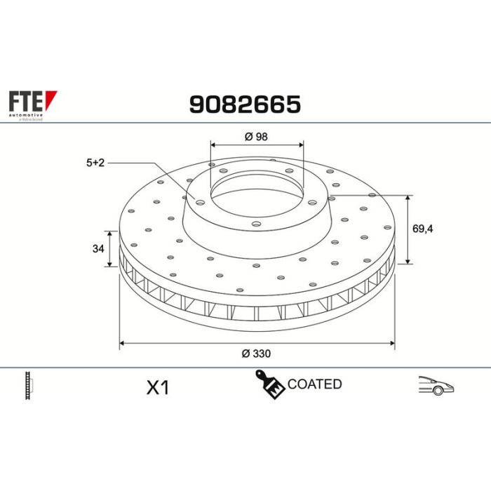 FTE 9082665 Bremsscheibe COATED RANGE FTE 9082665 Bremsscheibe COATED RANGE