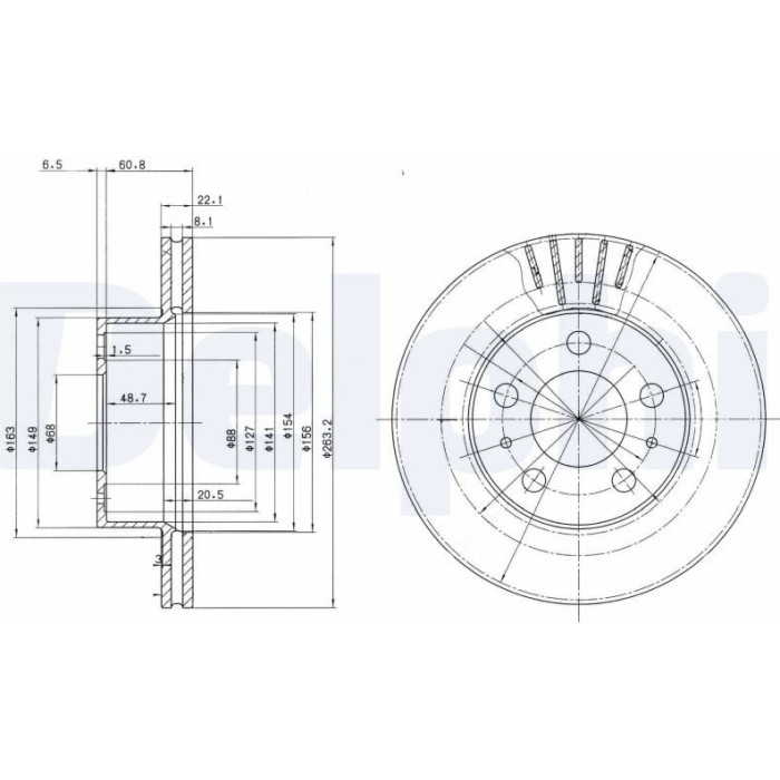 Delphi BG2207 Bremsscheibe Delphi BG2207 Bremsscheibe