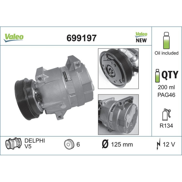 Valeo 699197 Kompressor, Klimaanlage CORE-FLEX Valeo 699197 Kompressor, Klimaanlage CORE-FLEX