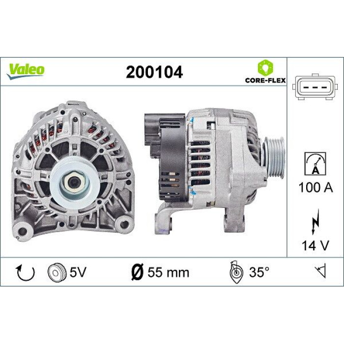 Valeo 200104 Generator CORE-FLEX