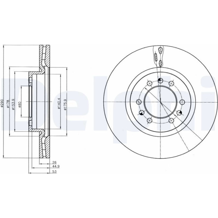 Delphi BG4339 Bremsscheibe Delphi BG4339 Bremsscheibe