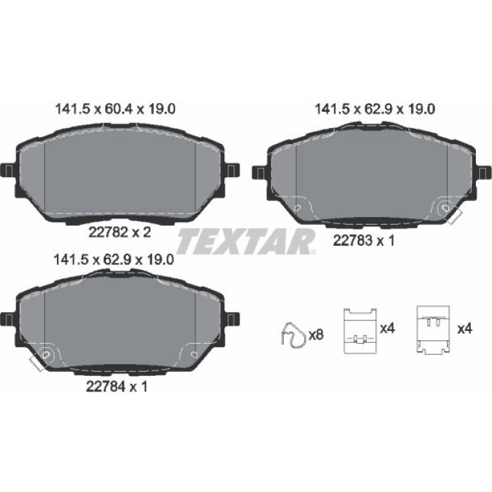 Textar 2278201 Bremsbelagsatz, Scheibenbremse Q+