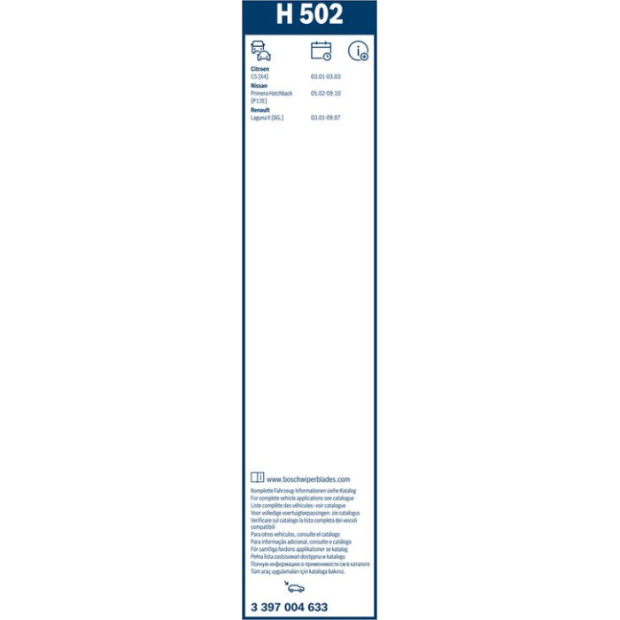 BOSCH H 502 Scheibenwischer Rear 3 397 004 633