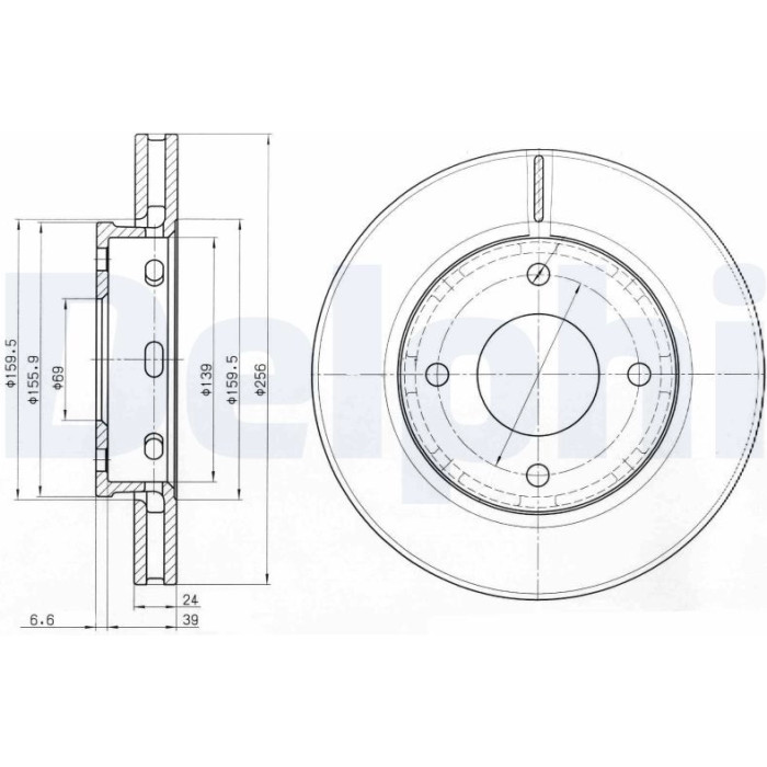 Delphi BG3987 Bremsscheibe Delphi BG3987 Bremsscheibe