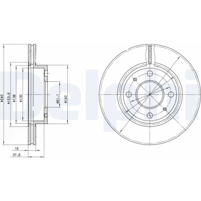 Delphi BG2565 Bremsscheibe Delphi BG2565 Bremsscheibe