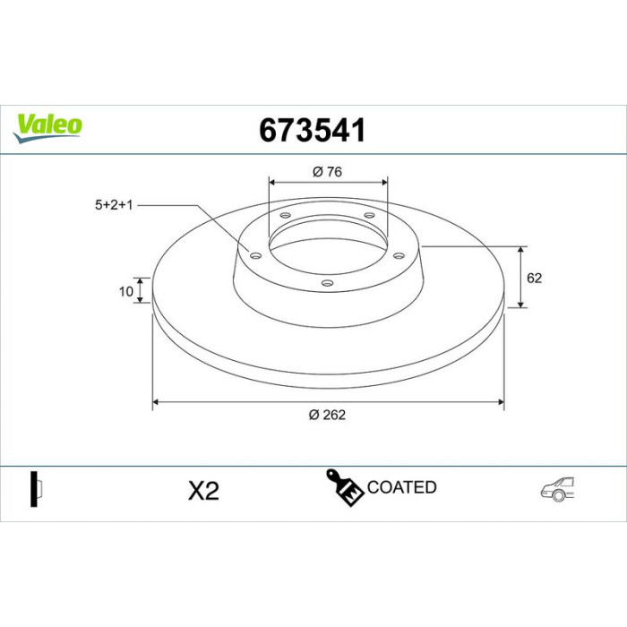 Valeo 673541 Bremsscheibe COATED Valeo 673541 Bremsscheibe COATED