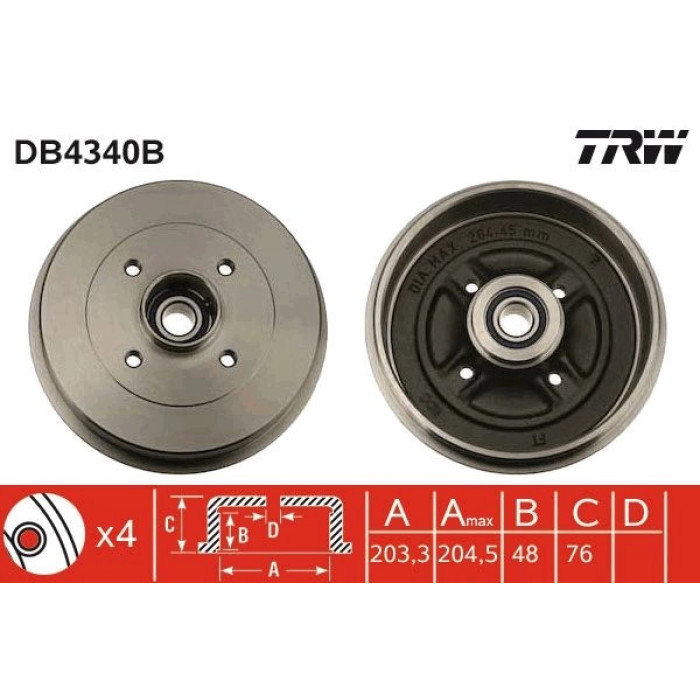 TRW DB4340B Bremstrommel TRW DB4340B Bremstrommel