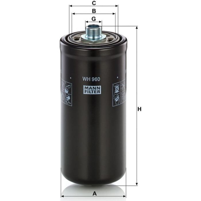 Mann-Filter WH 960 Hydraulikfilter, Automatikgetriebe Mann-Filter WH 960 Hydraulikfilter, Automatikgetriebe