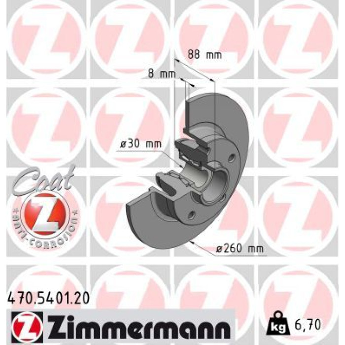 Zimmermann 470.5401.20 Bremsscheibe Coat Z Zimmermann 470.5401.20 Bremsscheibe Coat Z