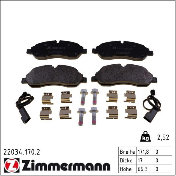 Zimmermann 22034.170.2 Bremsbelagsatz, Scheibenbremse Zimmermann 22034.170.2 Bremsbelagsatz, Scheibenbremse