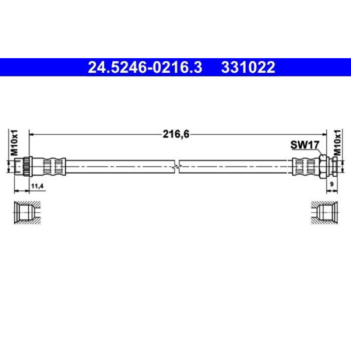 ATE 24.5246-0216.3 Bremsschlauch ATE 24.5246-0216.3 Bremsschlauch