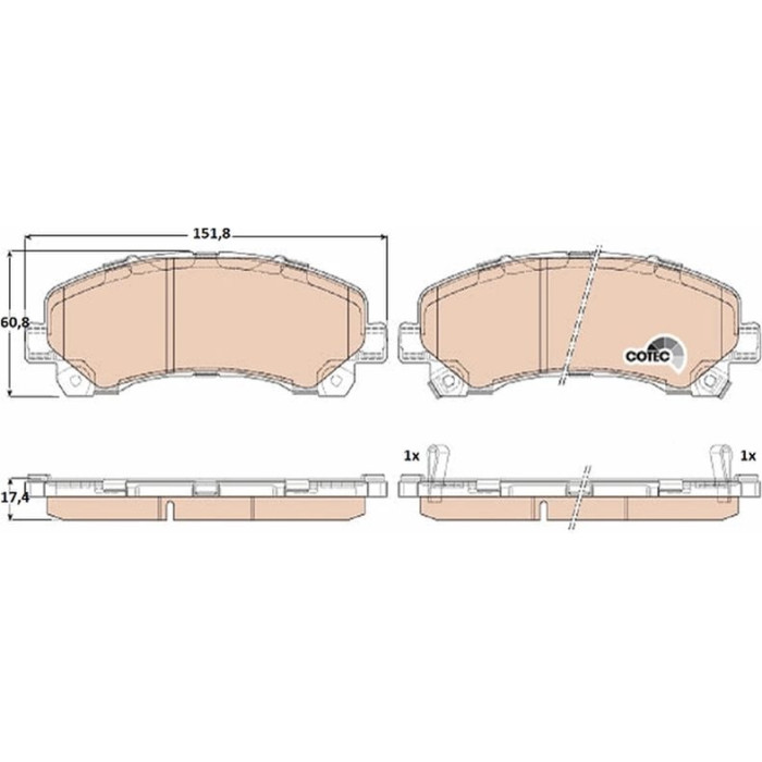 TRW GDB3545 Bremsbelagsatz, Scheibenbremse COTEC