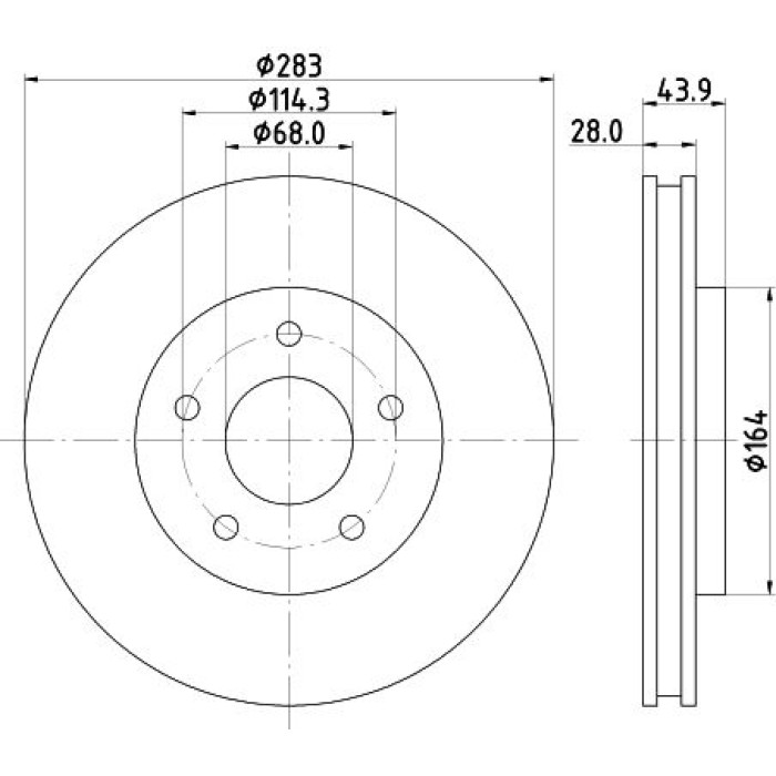 Hella 8DD 355 125-071 Bremsscheibe PRO Hella 8DD 355 125-071 Bremsscheibe PRO