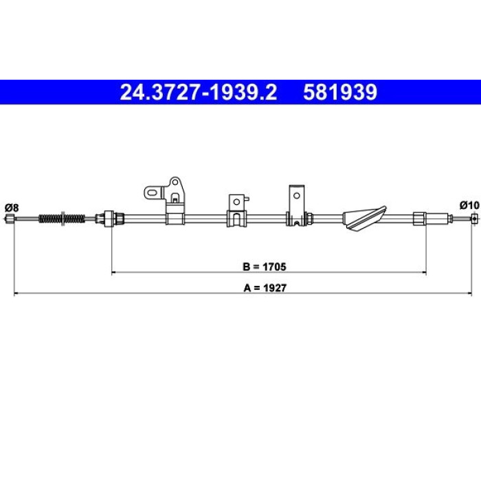 ATE 24.3727-1939.2 Seilzug, Feststellbremse ATE 24.3727-1939.2 Seilzug, Feststellbremse