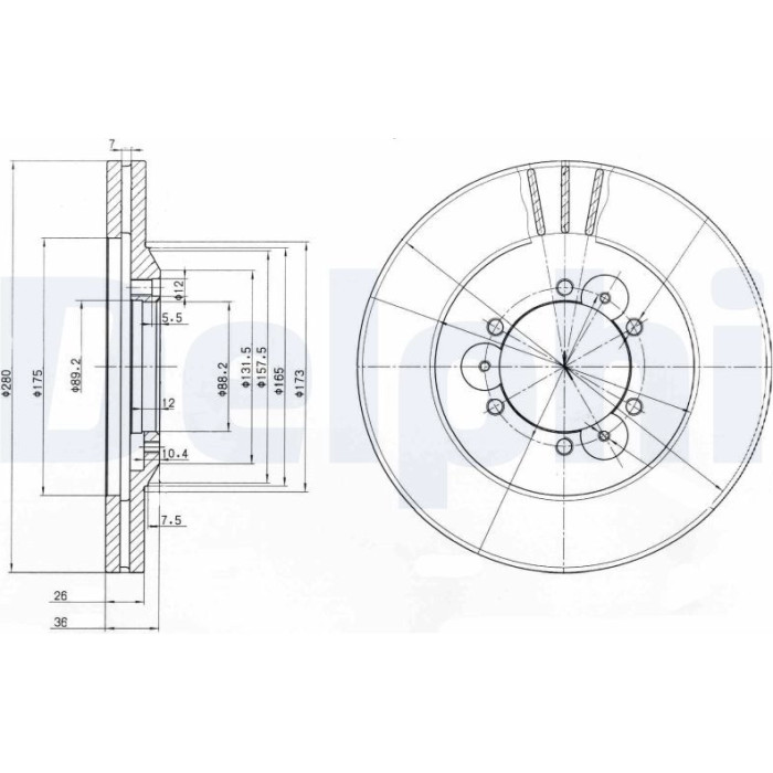 Delphi BG3378 Bremsscheibe Delphi BG3378 Bremsscheibe