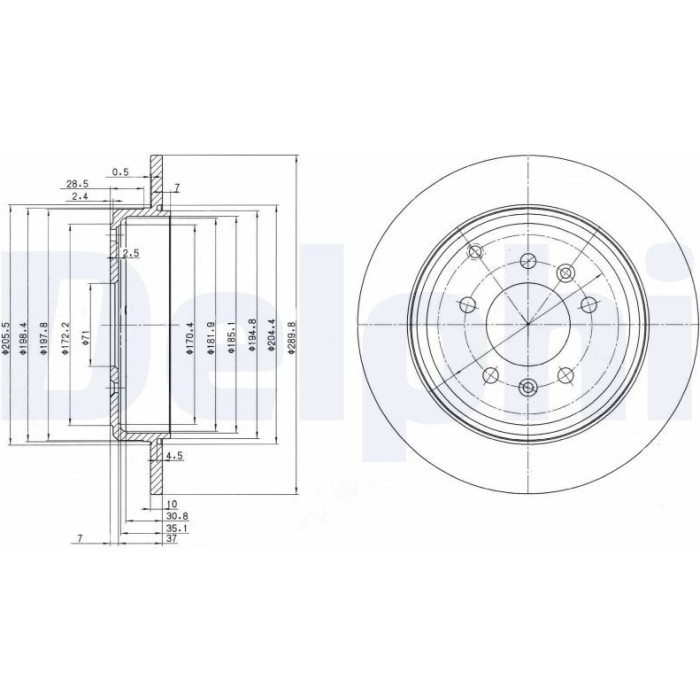 Delphi BG3684 Bremsscheibe Delphi BG3684 Bremsscheibe