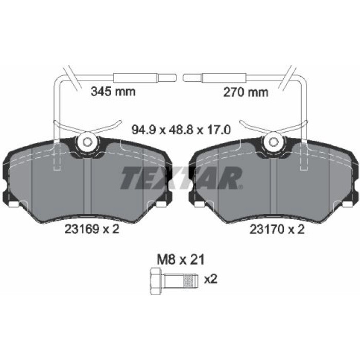 Textar 2316901 Bremsbelagsatz, Scheibenbremse Q+ Textar 2316901 Bremsbelagsatz, Scheibenbremse Q+