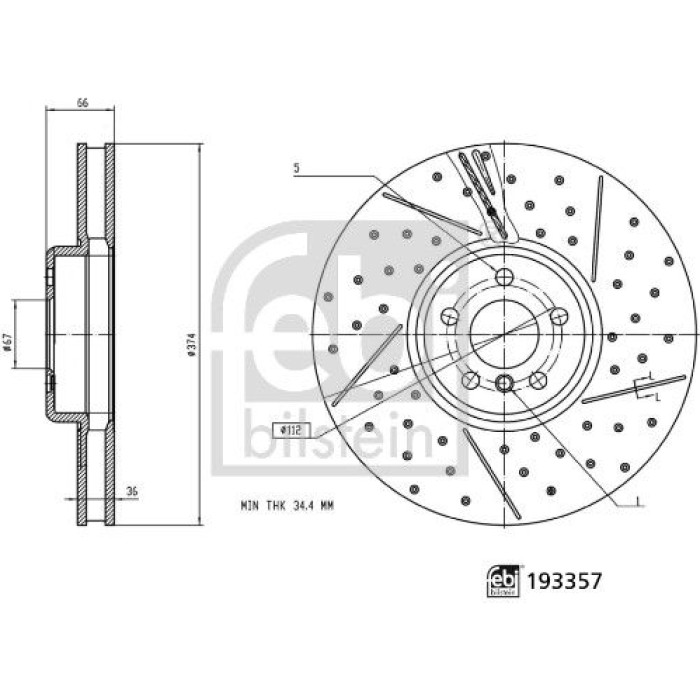 febi bilstein 193357 Bremsscheibe febi bilstein 193357 Bremsscheibe