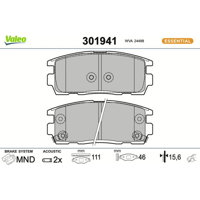Valeo 301941 Bremsbelagsatz, Scheibenbremse ESSENTIAL