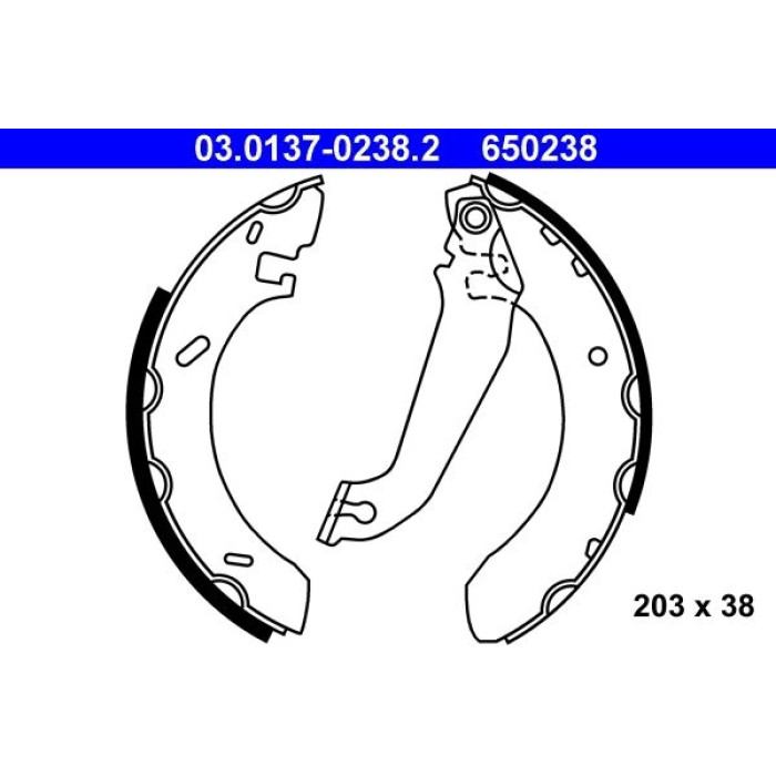 ATE 03.0137-0238.2 Bremsbackensatz ATE 03.0137-0238.2 Bremsbackensatz