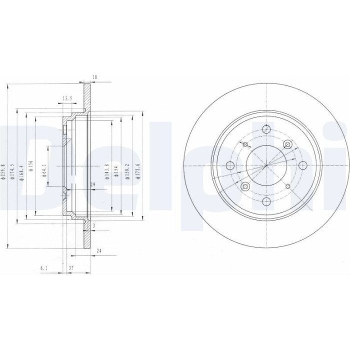 Delphi BG3062 Bremsscheibe Delphi BG3062 Bremsscheibe
