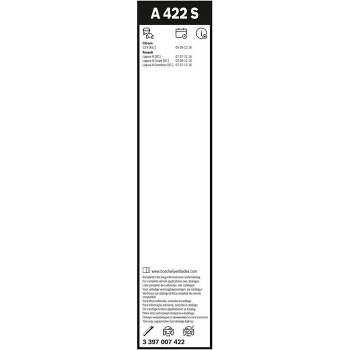 BOSCH A 422 S Scheibenwischer Aerotwin 3 397 007 422 BOSCH A 422 S Scheibenwischer Aerotwin 3 397 007 422