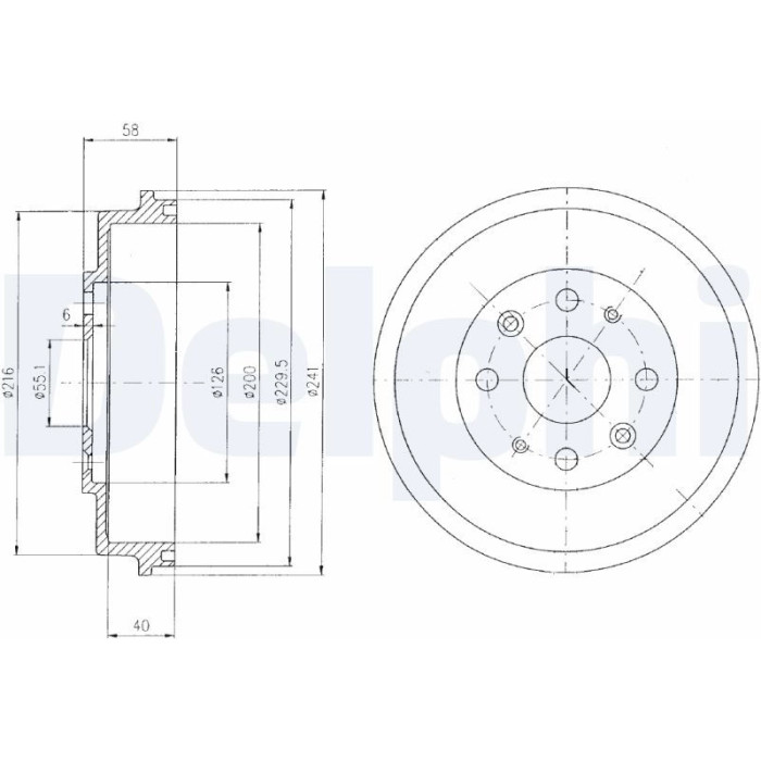 Delphi BF456 Bremstrommel