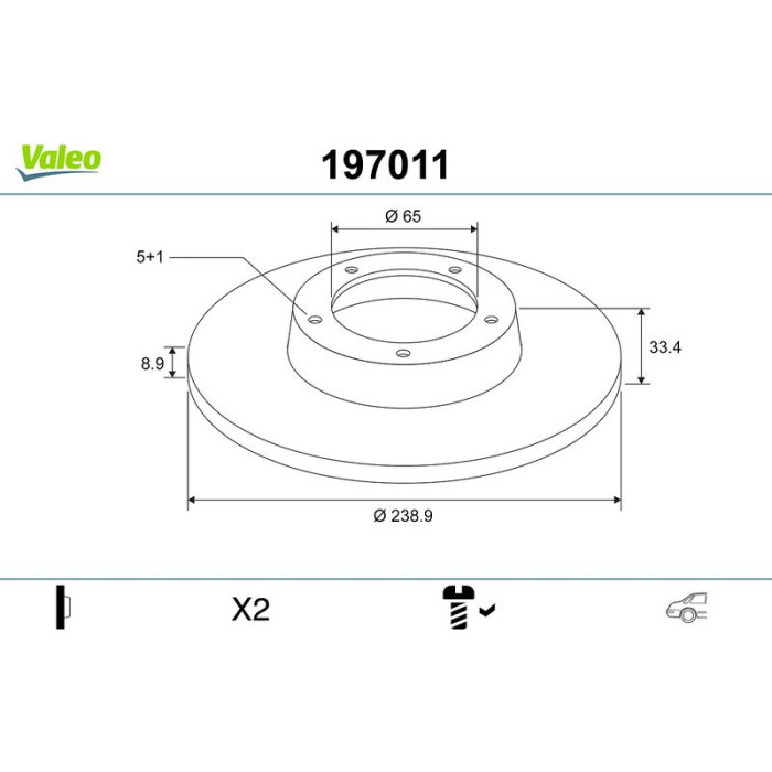 Valeo 197011 Bremsscheibe Valeo 197011 Bremsscheibe