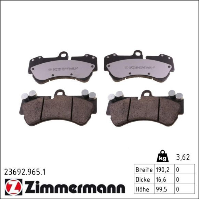 Zimmermann 23692.965.1 Bremsbelagsatz, Scheibenbremse rd:z Zimmermann 23692.965.1 Bremsbelagsatz, Scheibenbremse rd:z