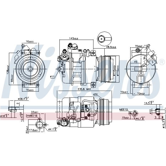 Nissens 89080 Kompressor, Klimaanlage FIRST FIT