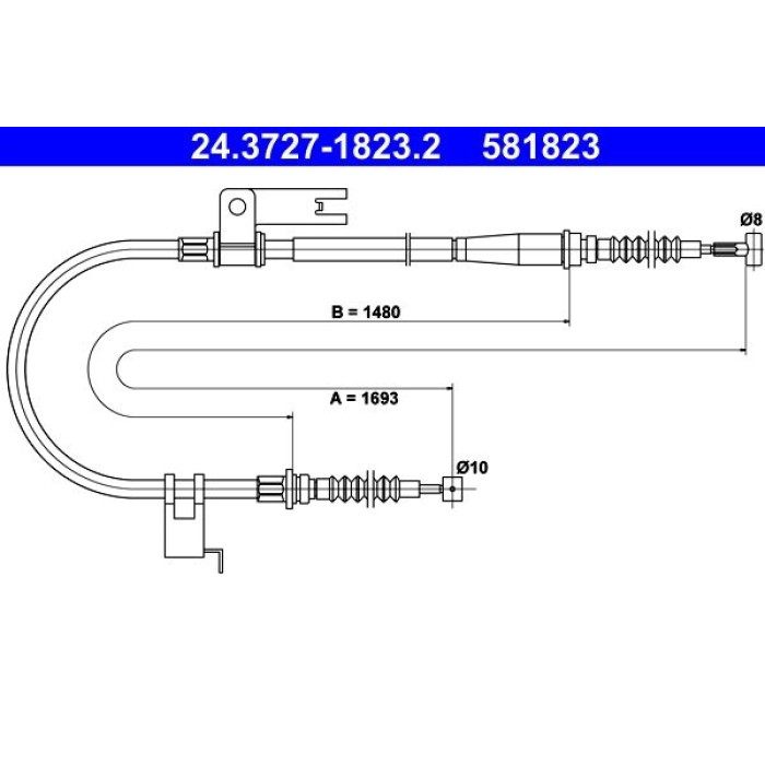 ATE 24.3727-1823.2 Seilzug, Feststellbremse ATE 24.3727-1823.2 Seilzug, Feststellbremse