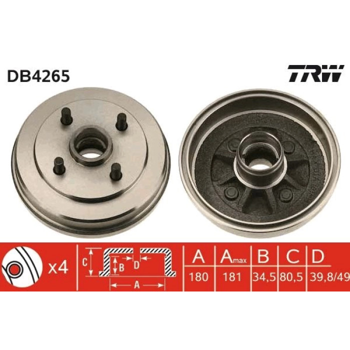 TRW DB4265 Bremstrommel TRW DB4265 Bremstrommel