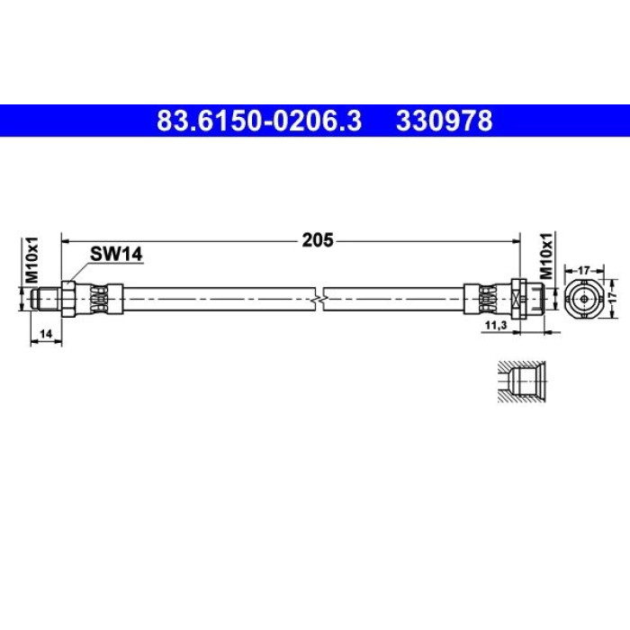 ATE 83.6150-0206.3 Bremsschlauch