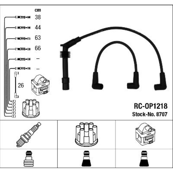 NGK 8707 Zündleitungssatz NGK 8707 Zündleitungssatz