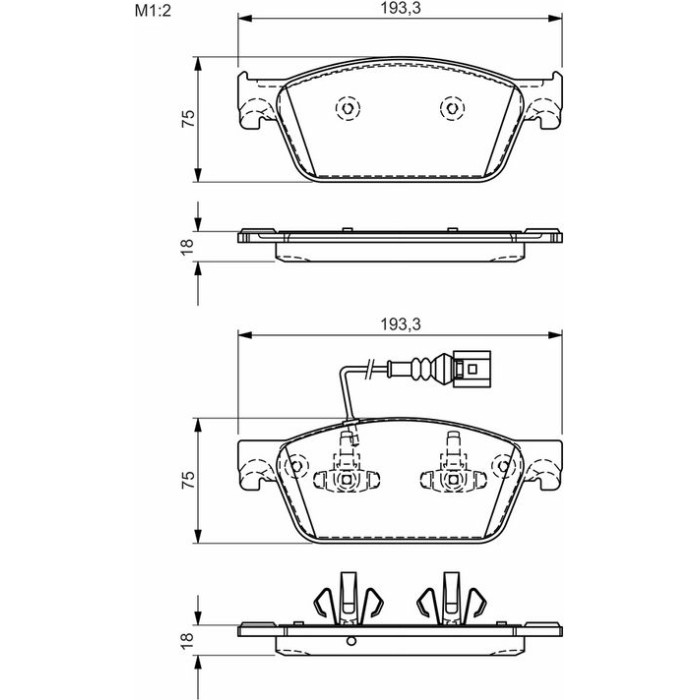 BOSCH 0 986 494 553 Bremsbelagsatz, Scheibenbremse BOSCH 0 986 494 553 Bremsbelagsatz, Scheibenbremse