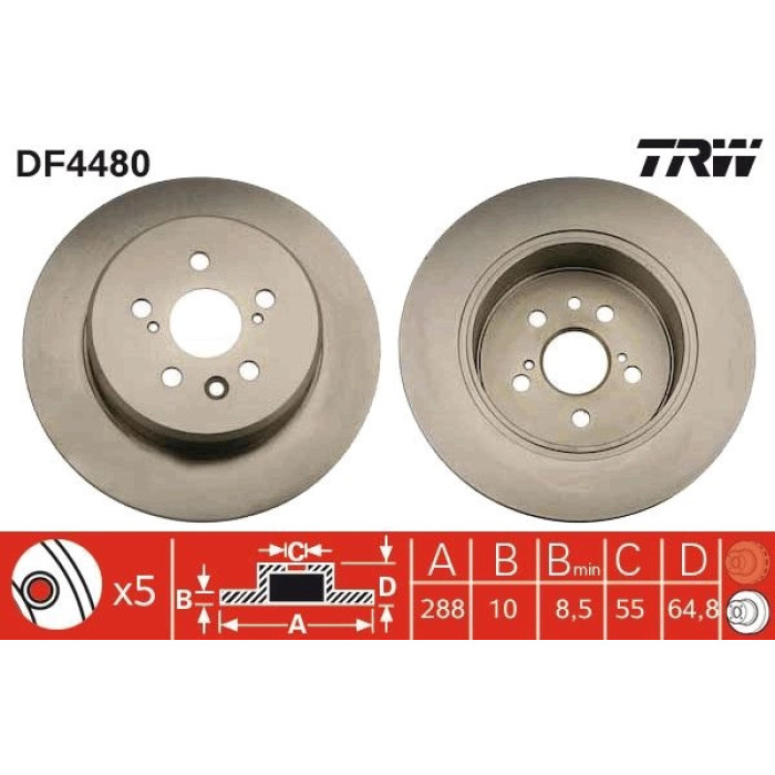 TRW DF4480 Bremsscheibe