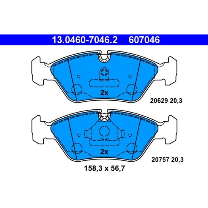 ATE 13.0460-7046.2 Bremsbelagsatz, Scheibenbremse ATE 13.0460-7046.2 Bremsbelagsatz, Scheibenbremse