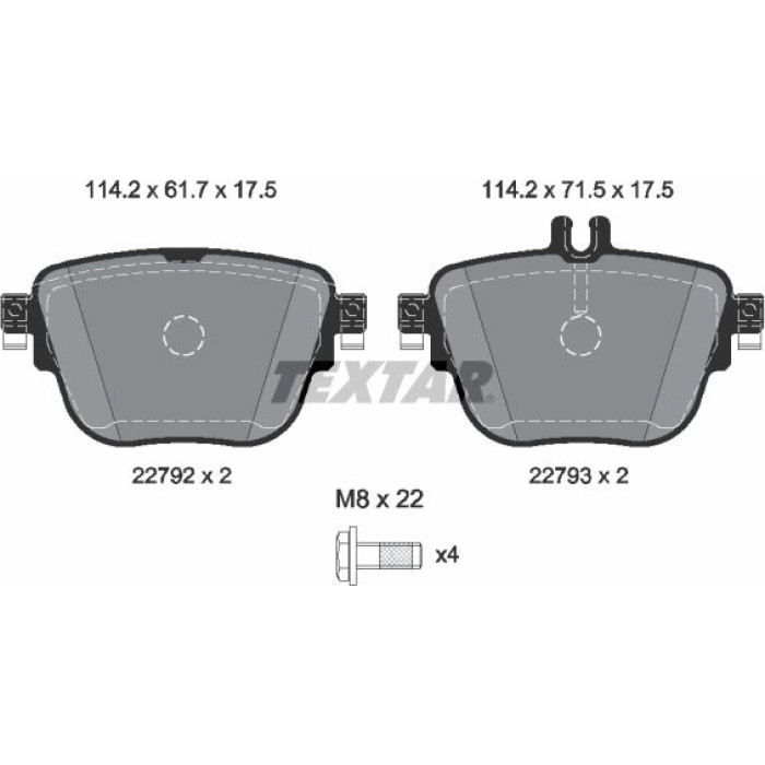 Textar 2279201 Bremsbelagsatz, Scheibenbremse Q+