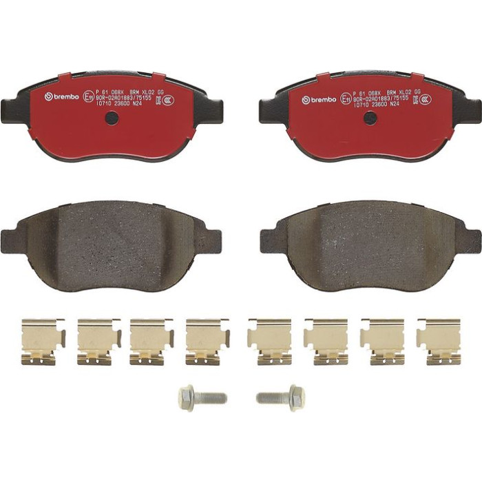 Brembo P 61 068X Bremsbelagsatz, Scheibenbremse XTRA LINE