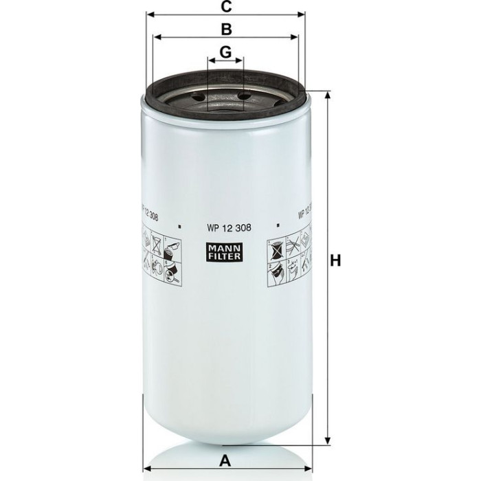 Mann-Filter WP 12 308 Ölfilter Mann-Filter WP 12 308 Ölfilter
