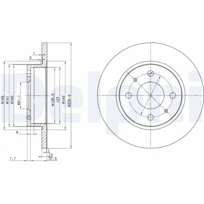 Delphi BG2379 Bremsscheibe Delphi BG2379 Bremsscheibe