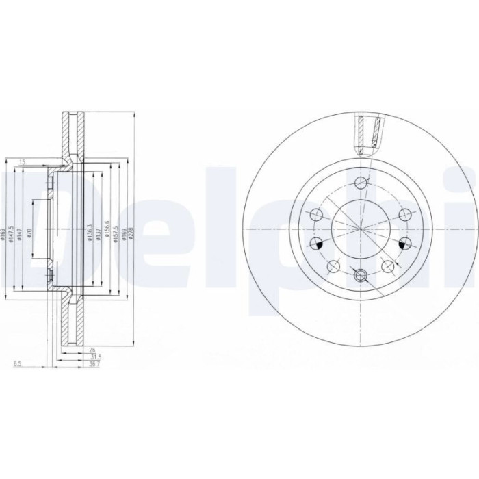 Delphi BG4149 Bremsscheibe