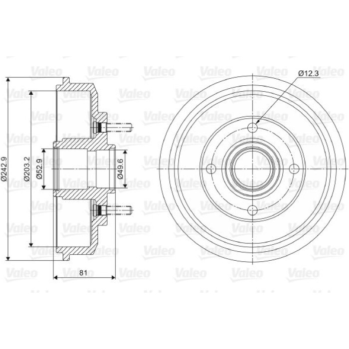 Valeo 237012 Bremstrommel