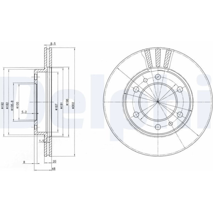 Delphi BG2591 Bremsscheibe Delphi BG2591 Bremsscheibe