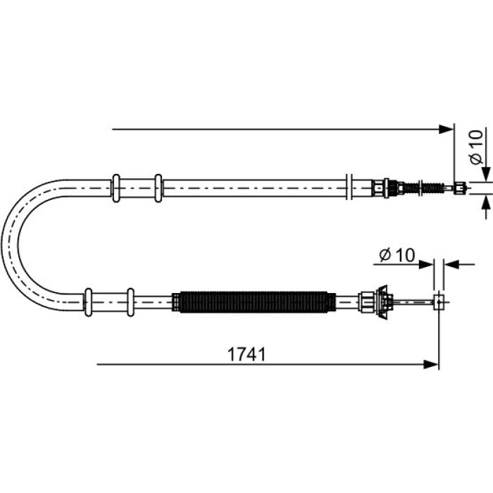 BOSCH 1 987 482 599 Seilzug, Feststellbremse BOSCH 1 987 482 599 Seilzug, Feststellbremse