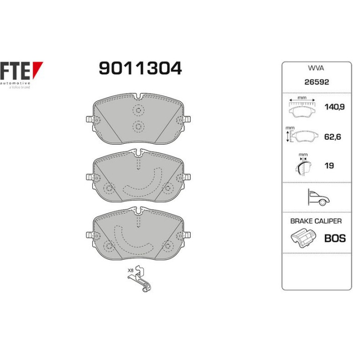 FTE 9011304 Bremsbelagsatz, Scheibenbremse FTE 9011304 Bremsbelagsatz, Scheibenbremse