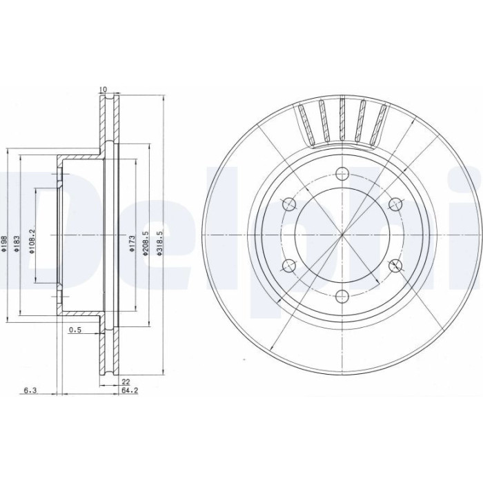 Delphi BG3535 Bremsscheibe Delphi BG3535 Bremsscheibe