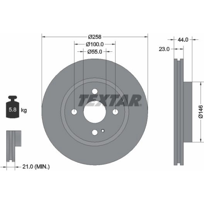 Textar 92166803 Bremsscheibe PRO