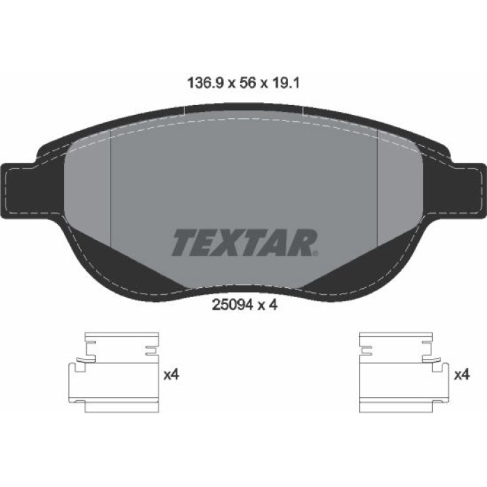 Textar 2509401 Bremsbelagsatz, Scheibenbremse Q+ Textar 2509401 Bremsbelagsatz, Scheibenbremse Q+